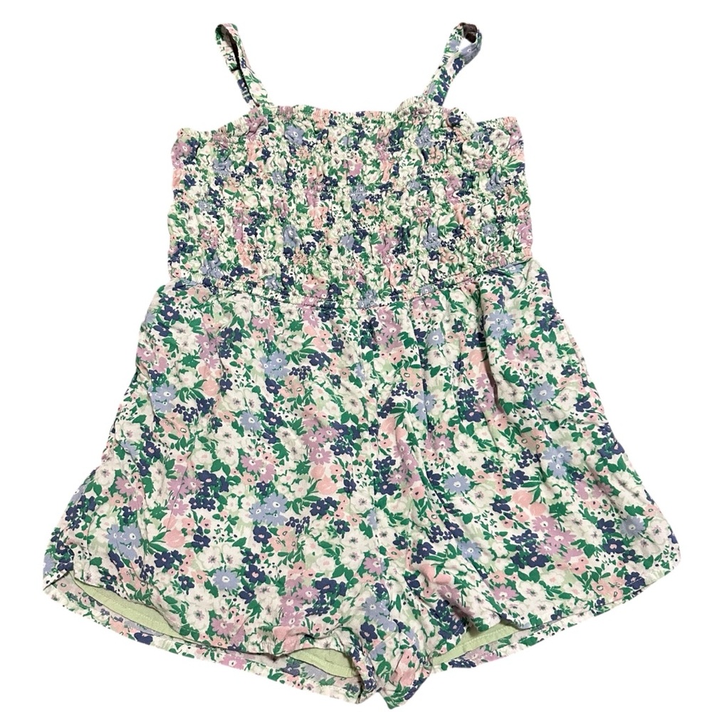 Abercrombie Kids• Green and Purple Floral Romper Size 15-16 - Picture 1 of 8